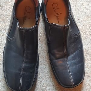 EUCCole Haan means 8.5 black leather slip on shoes